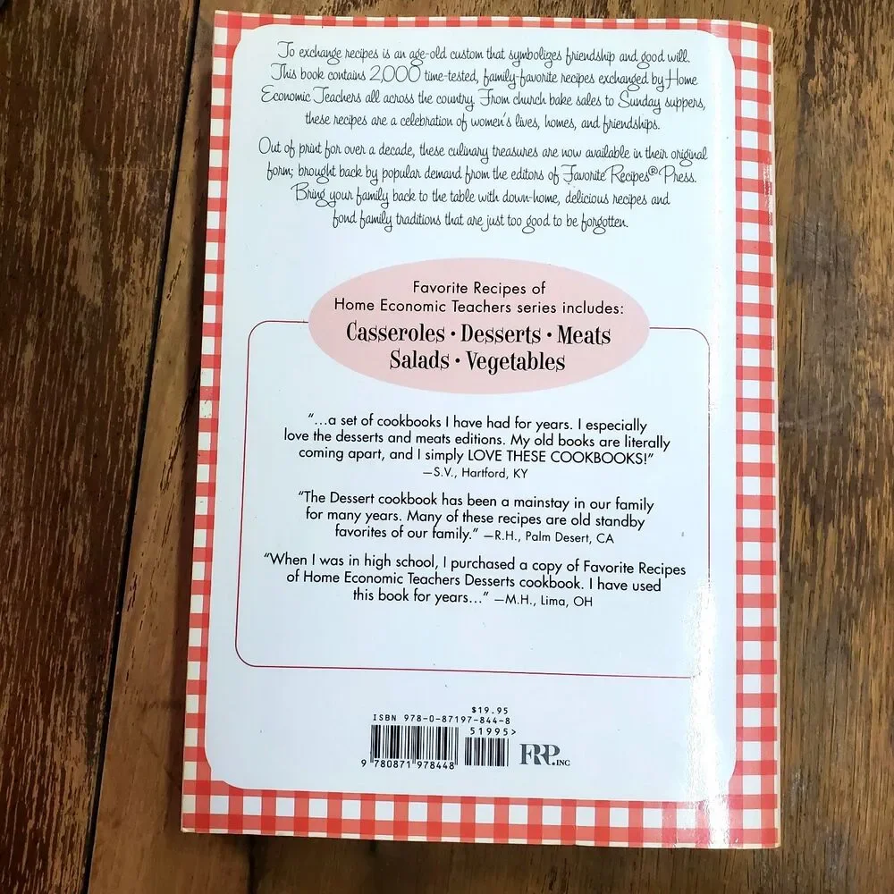 Desserts Favorite Recipes of Home Economic Teachers 2009 Cookbook Spiral PB